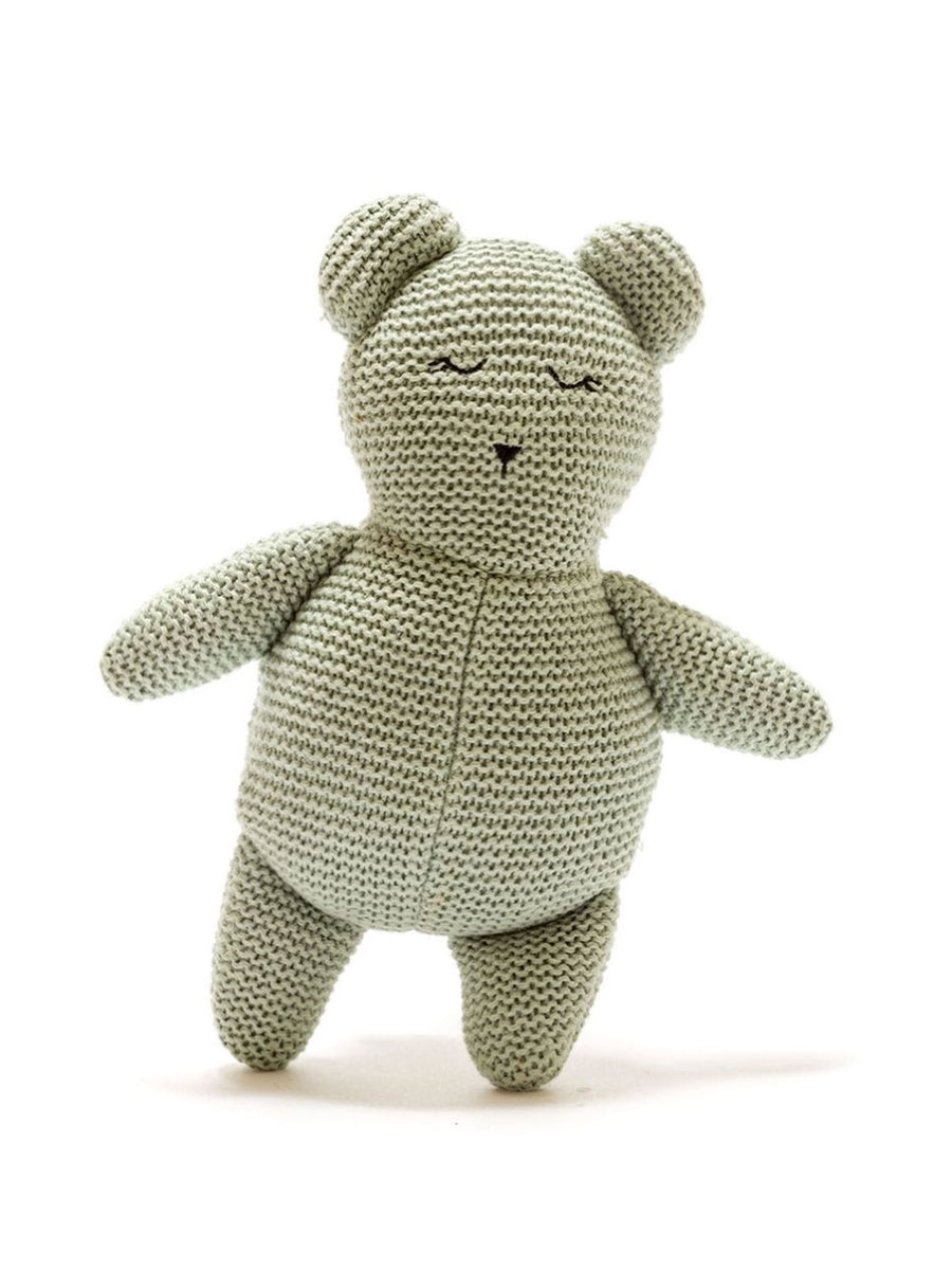 Organic Cotton Knitted Teddy Bear Baby-Kids : Toys : Plush-Crinkle Best Years Ltd Organic Cotton Knitted Teddy Bear