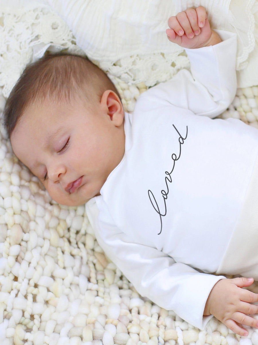 Loved Long Sleeve Bodysuit Baby : One Pieces : Bodysuits : Long Sleeves Little Nature Lover Loved Long Sleeve Bodysuit for Baby | Colored Organics®