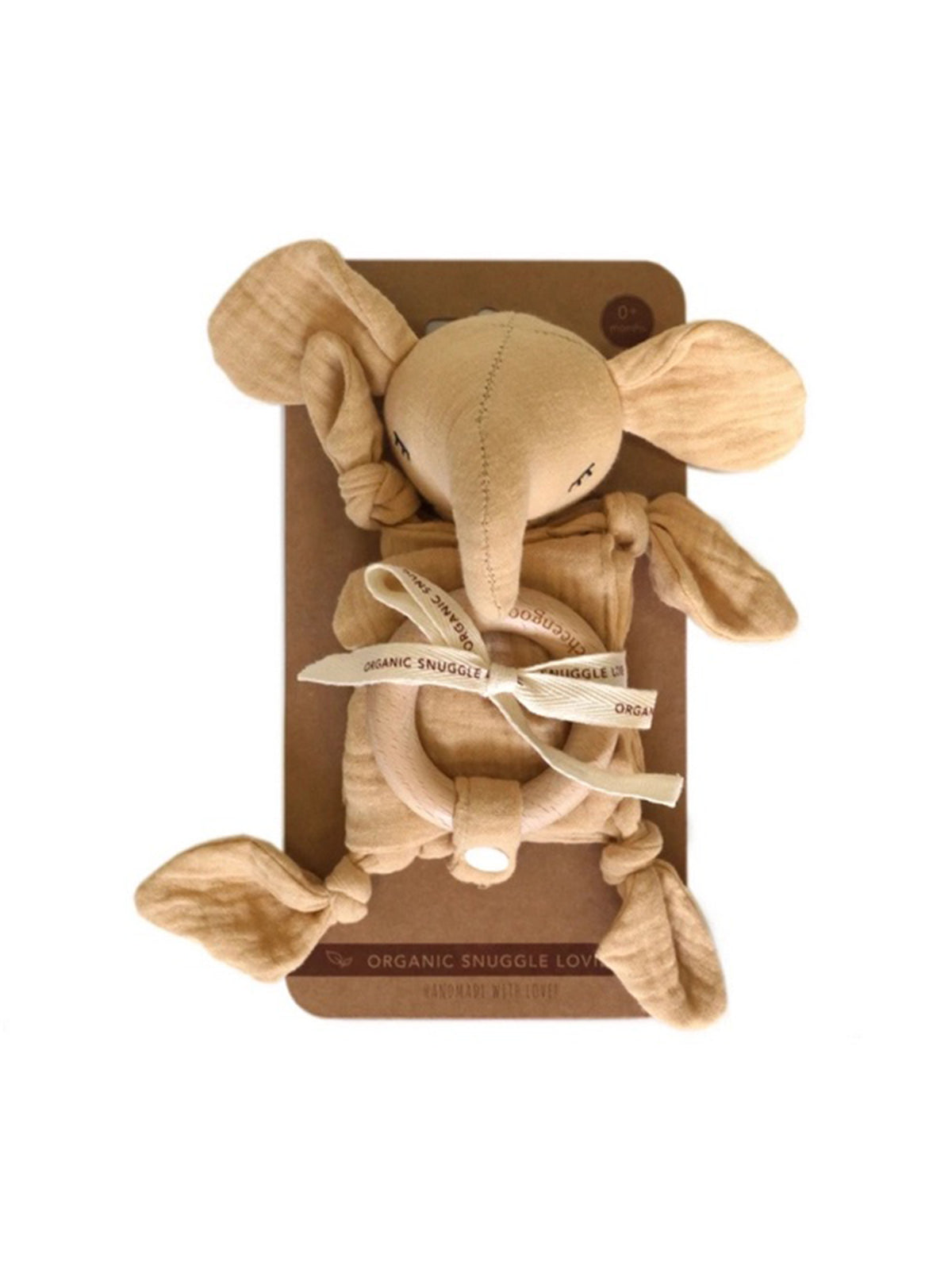 Organic Snuggle Lovie Blanket Elephant Cream