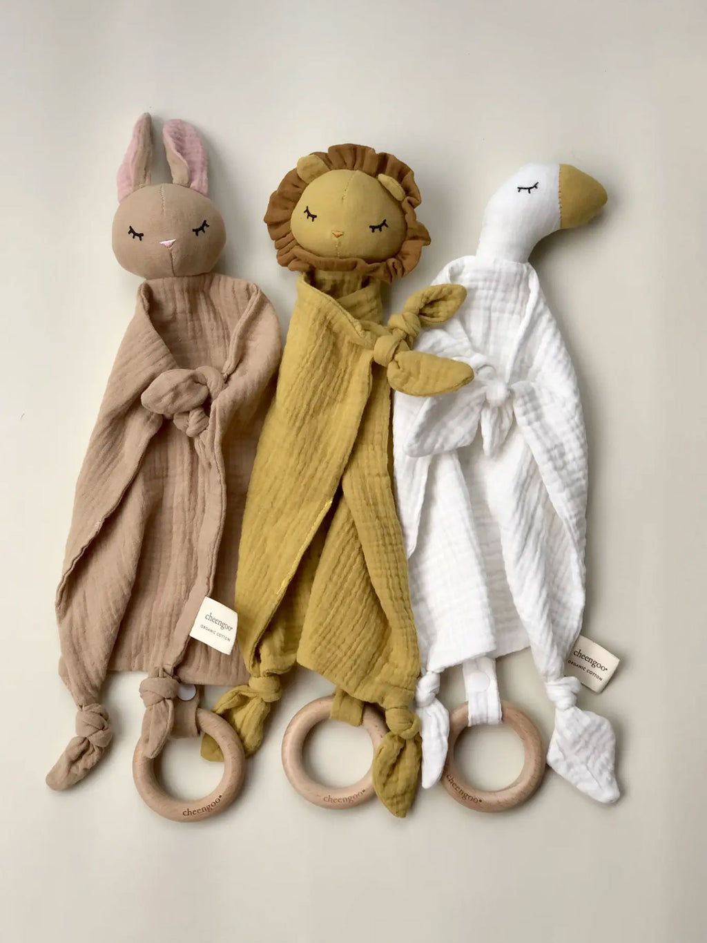 Organic Snuggle Lovie Blanket - Goose Baby : Toys : Plush + Crinkle Cheengoo Organic Snuggle Lovie Blanket - Goose | Colored Organics®
