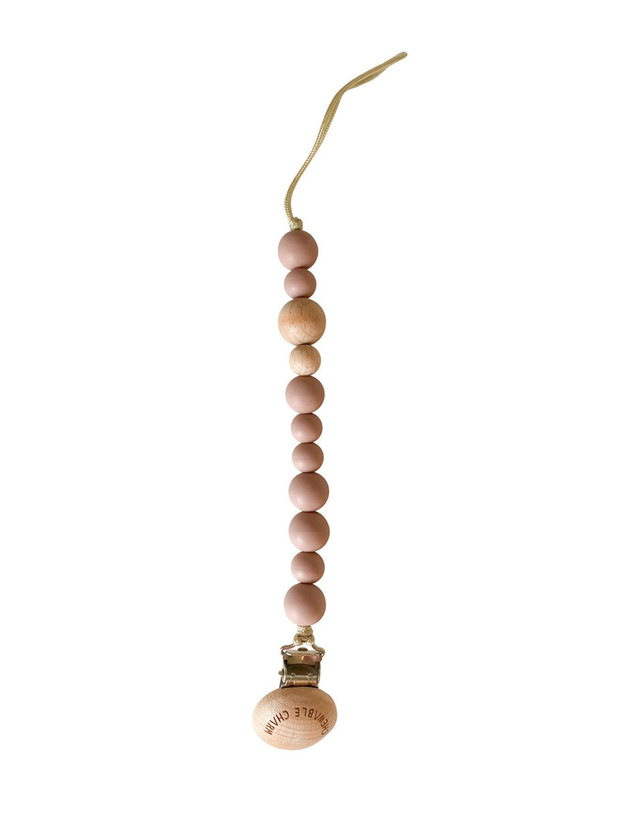 Silicone + Wood Pacifier Clip Baby : Gear : Pacifiers + Clips Chewable Charm 
