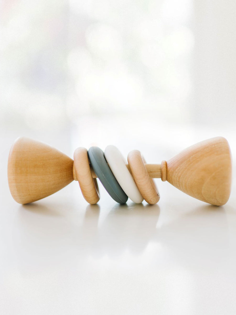 Silicone + Wood Rattle Baby :Toys :Teethers Bannor Toys 