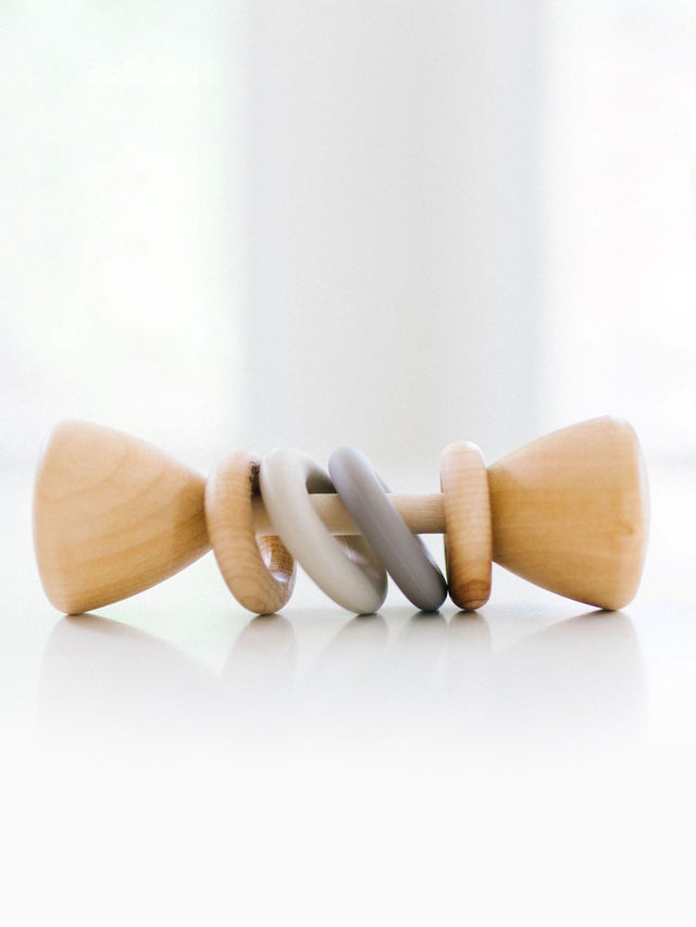 Silicone + Wood Rattle Baby :Toys :Teethers Bannor Toys 