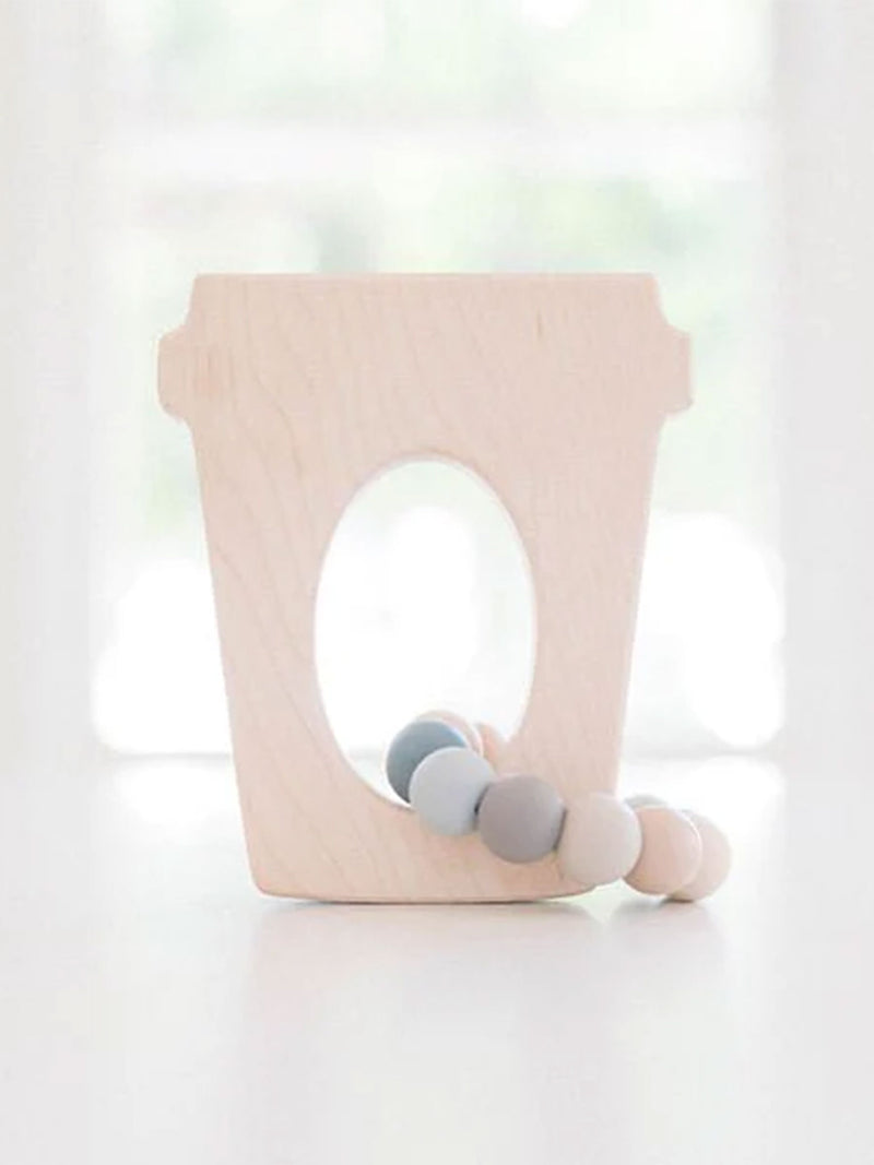 Silicone + Wood Coffee Cup Teether