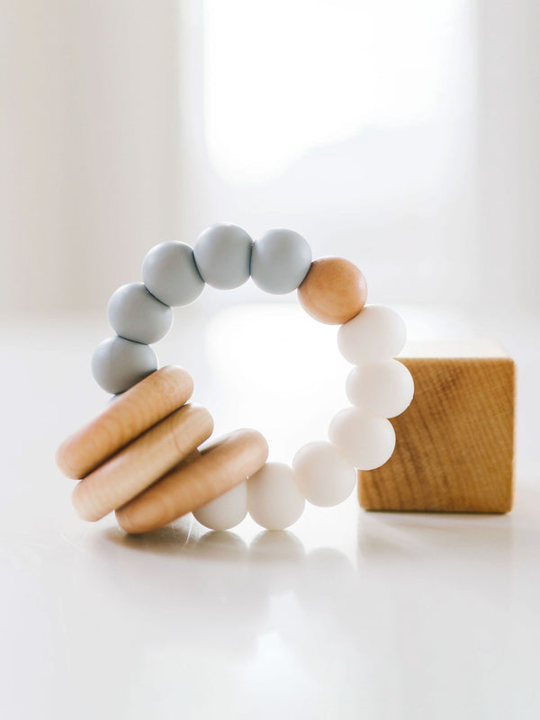 Silicone + Wood Teether Ring Baby : Toys : Teethers Bannor Toys 