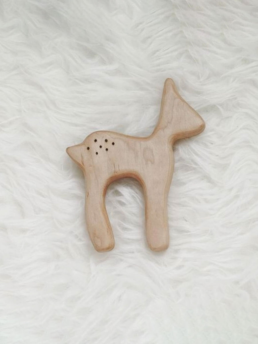 Wooden Deer Teether Toy Baby : Toys : Wooden : Learning Clover and Birch Wooden Deer Teether Toy