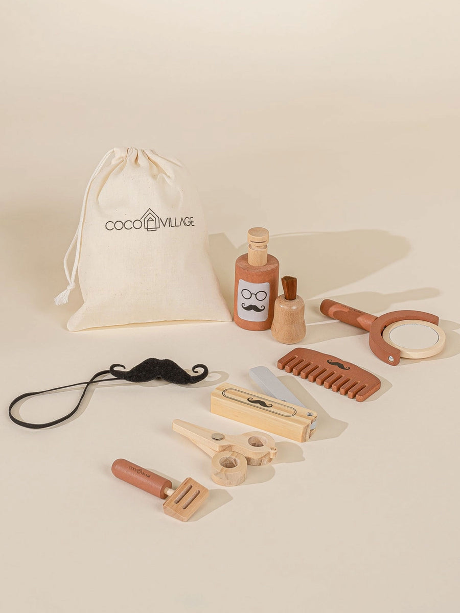 Wooden Barber Set Baby-Kids : Toys : Wooden Coco Village Wooden Barber Set