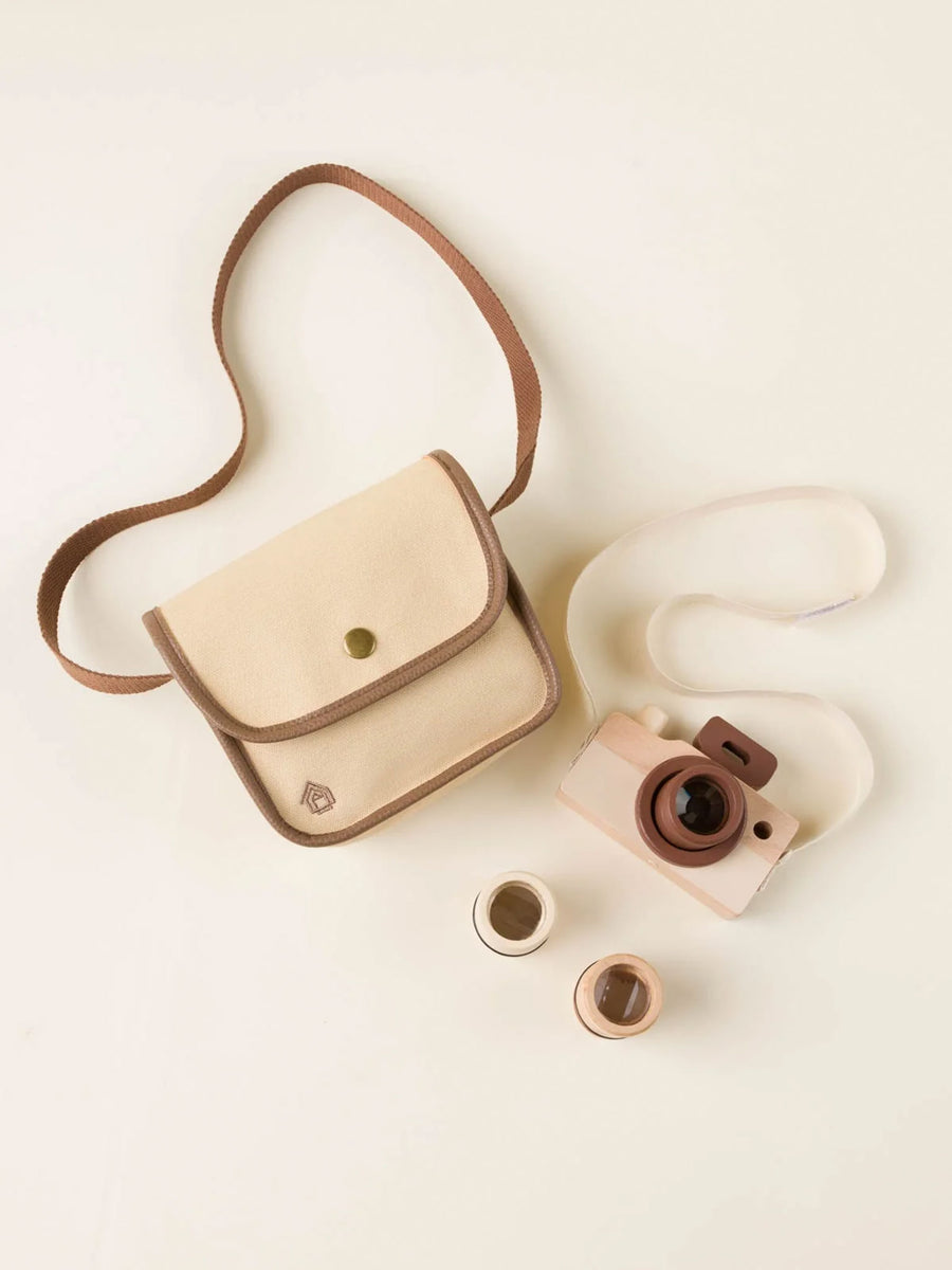 Wooden Toy Camera with Bag Kids : Toys : Learning : Wooden Coco Village 