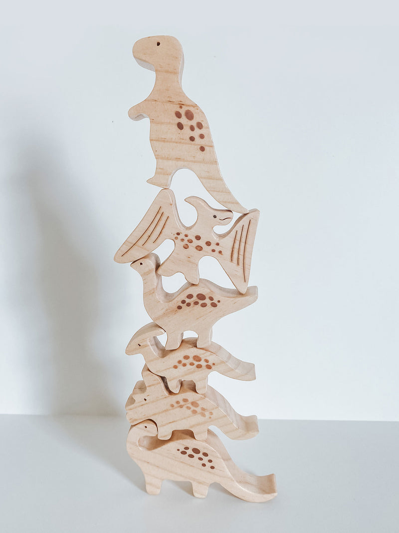 Wooden Baby Dinosaurs Stacking Set