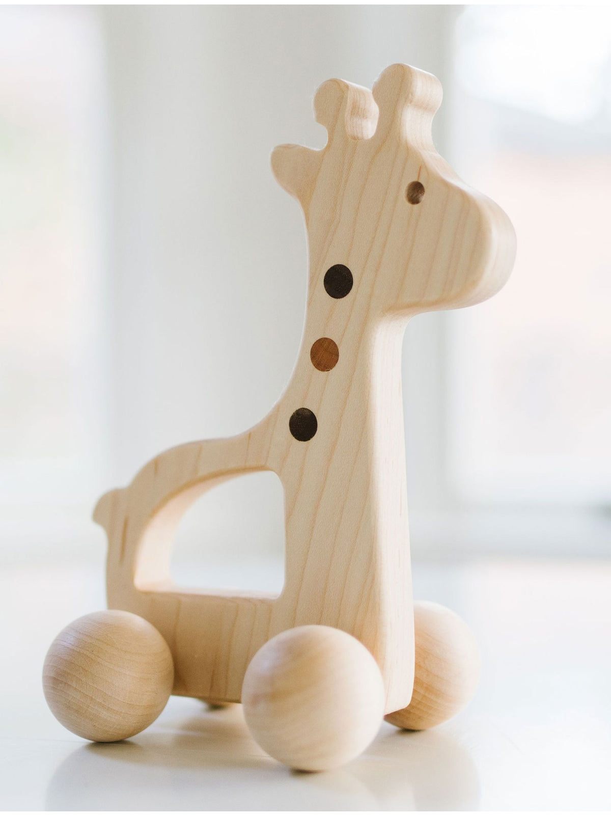 Giraffe Push Toy Baby-Kids : Toys : Push + Pull Bannor Toys Wooden Baby Giraffe Push Walker Toy | Colored Organics®