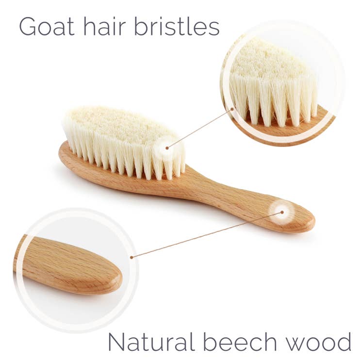 Wooden Hair Brush Set Baby : Nursery : Bath Natemia Wooden Hair Brush Set