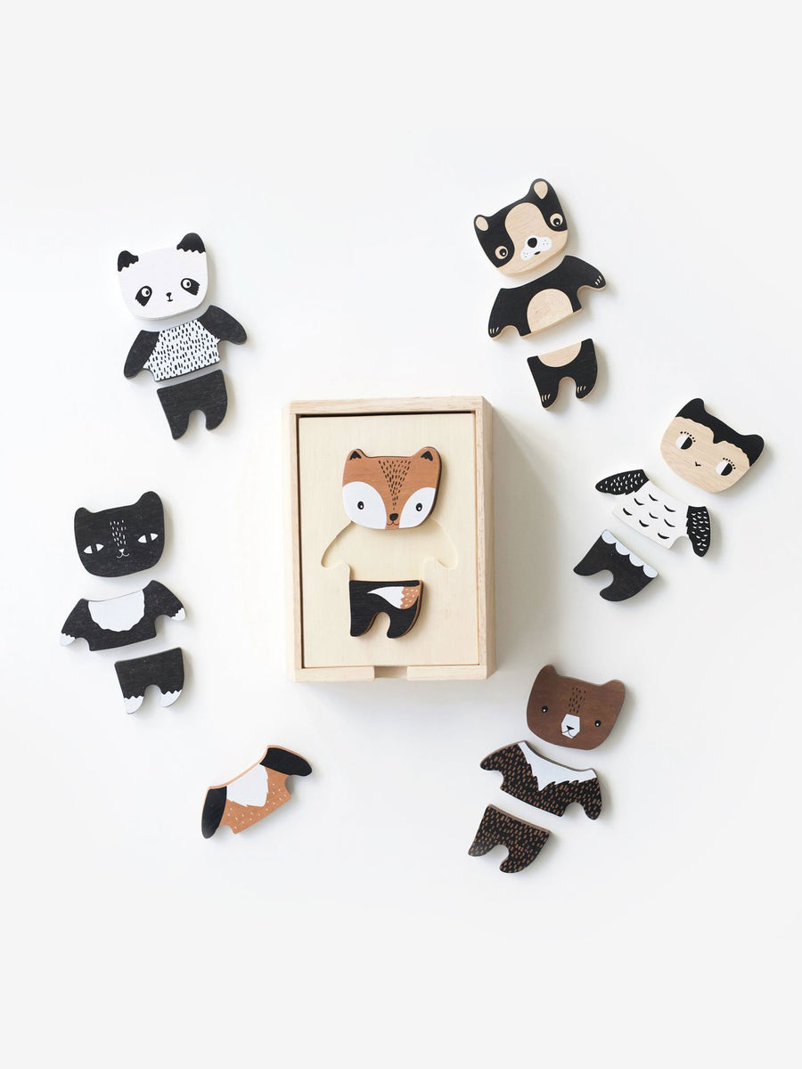 Mix + Match Animal Tiles Baby-Kids : Toys : Wooden Wee Gallery 