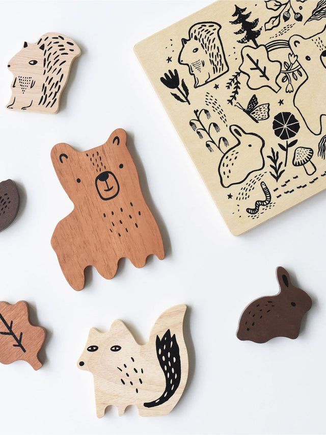 Woodland Wooden Tray Puzzle Baby-Kids :Toys :Wooden Wee Gallery 