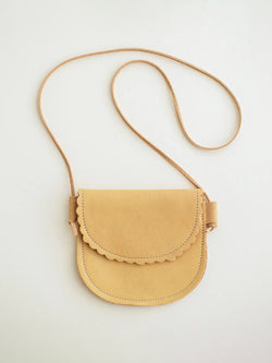 Toddler Scalloped Leather Purse